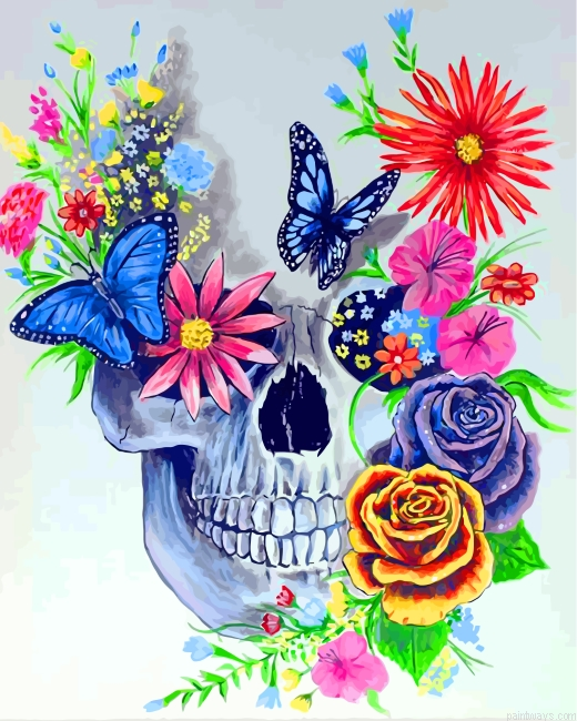Floral Skull Painting By Numbers.png