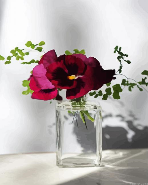 Flower In Glass Painting By Numberss.png