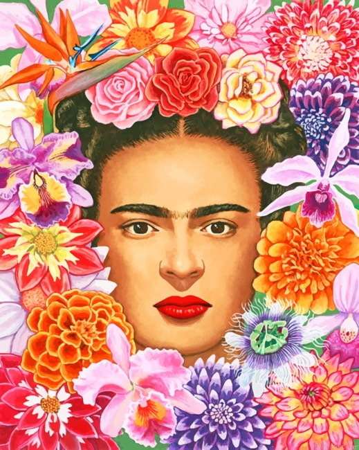 Flowering Frida Kahlo Women Painting By Numberss.png