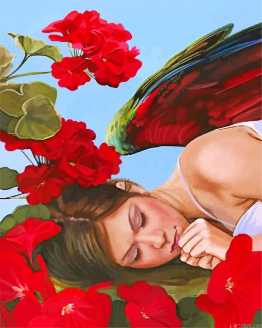 Flowers Angel Painting By Numbers.png