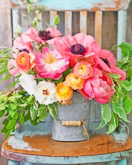 Flowers Rustic New Painting By Numberss.png