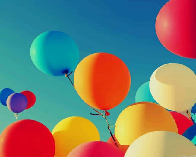 Flying Colorful Balloons New Painting By Numberss.png