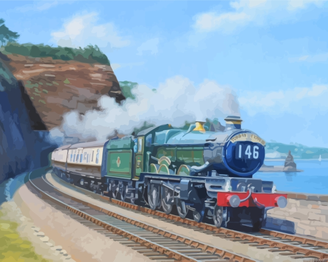 Flying Scotsman Old Train Painting By Numbers.png