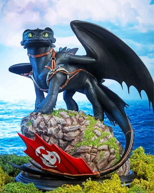 Flying Toothless Dragon Painting By Numbers.png