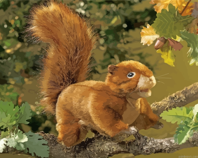 Folkmanis Red Squirrel Puppet Painting By Numbers.png