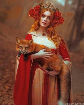 Fox And Woman Painting By Numbers.png