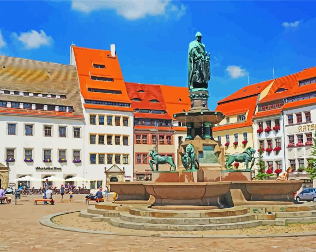 Freiberger Obermarkt Fountain Painting By Numberss.png