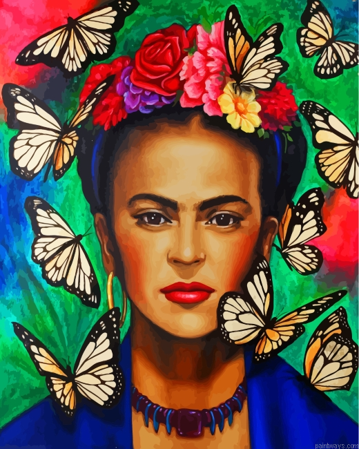 Frida And Butterflies Painting By Numbers.png