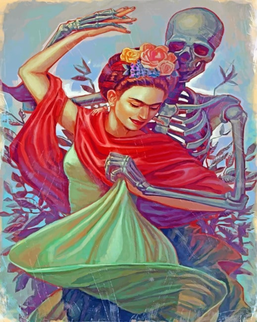 Frida And Skull Dancing Painting By Numberss.png