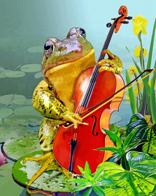 Frog Playing Violin Painting By Numbers.png