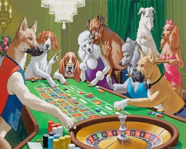 Gambling Dogs In Casino Painting By Numbers.png
