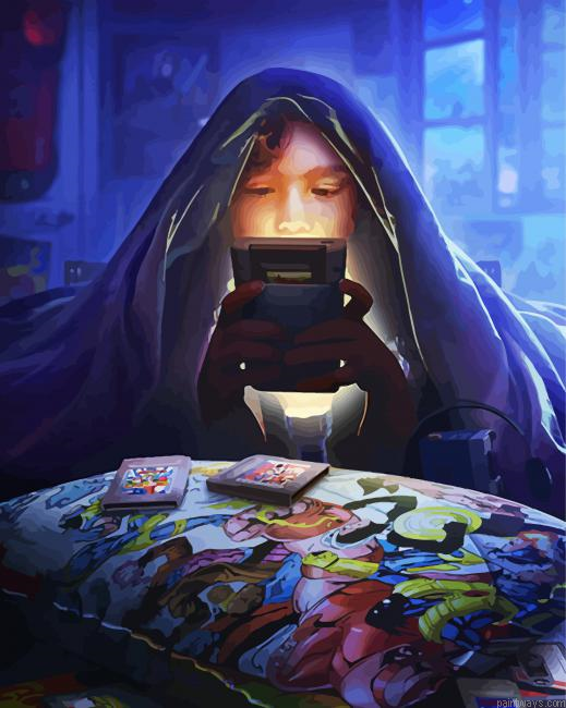 Gamer Boy At Night Painting By Numberss.png