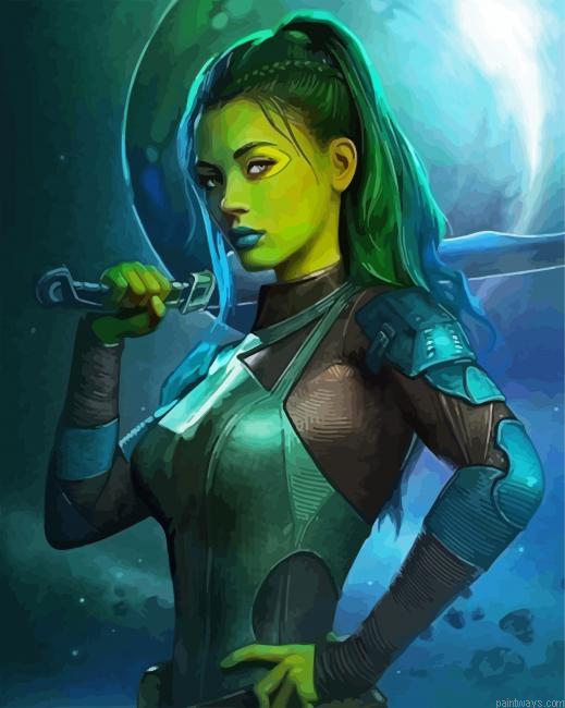 Gamora Character Painting By Numberss.png
