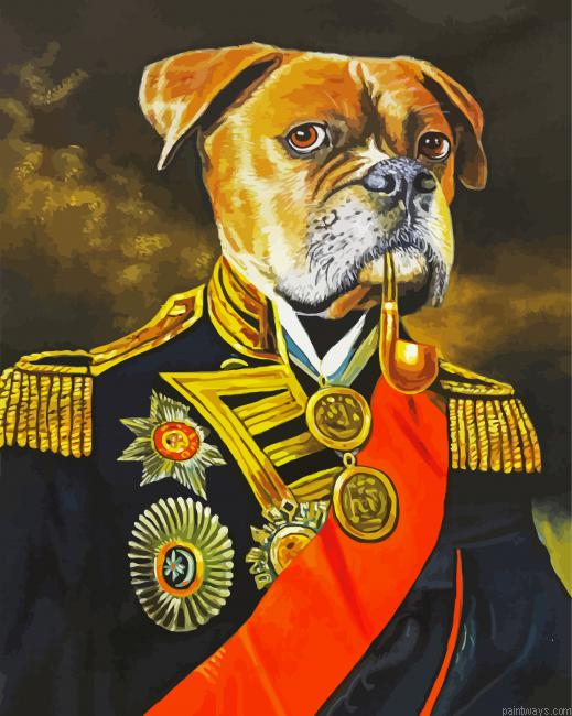 General Dog With Pipe Painting By Numberss.png