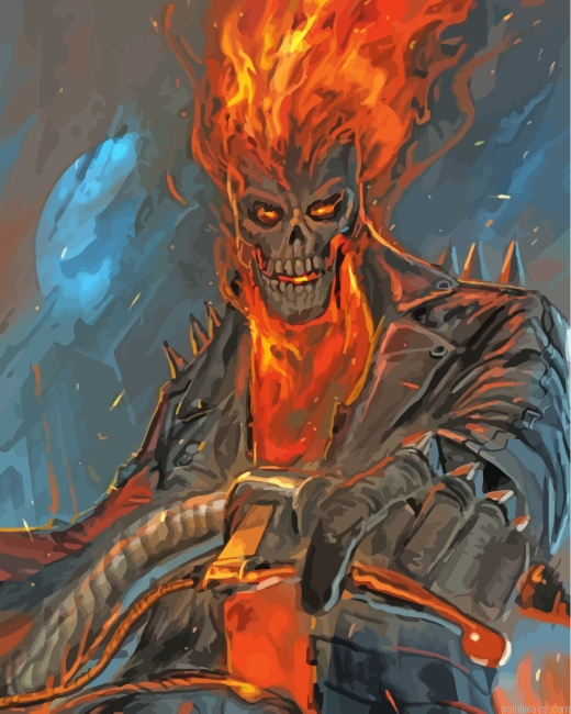 Ghost Rider Skull Painting By Numbers.png