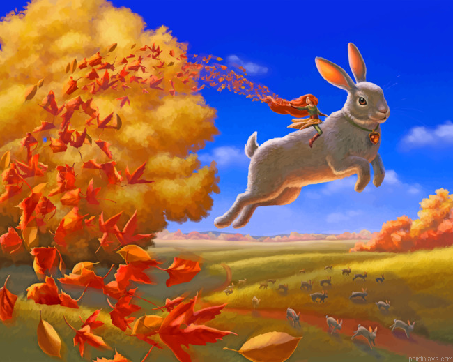 Giant Rabbit Fantasy Art Painting By Numbers.png