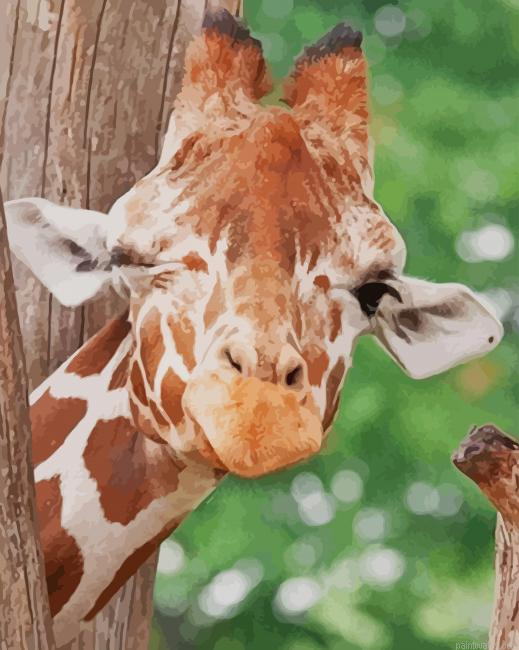 Giraffe Winking New Painting By Numberss.png