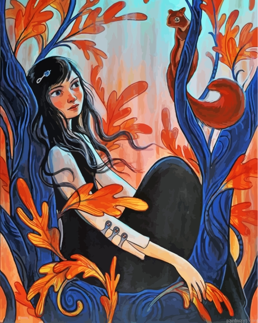 Girl And Squirrel Painting By Numbers.png