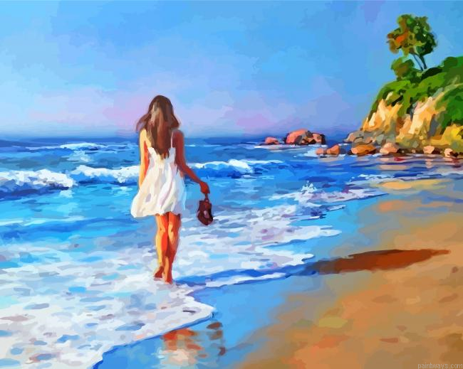 Girl By Beach Painting By Numbers.png