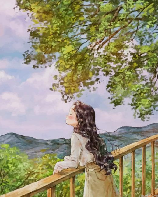 Girl In Forest New Painting By Numberss.png