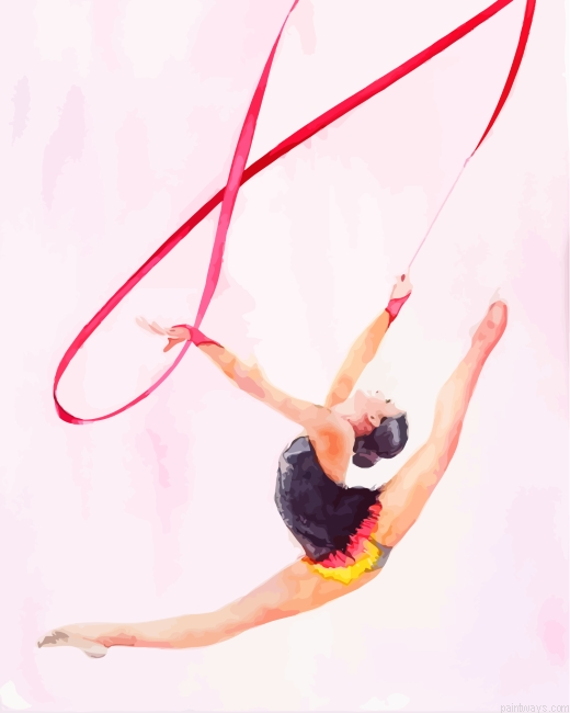 Girl Playing Gymnastics Painting By Numberss.png