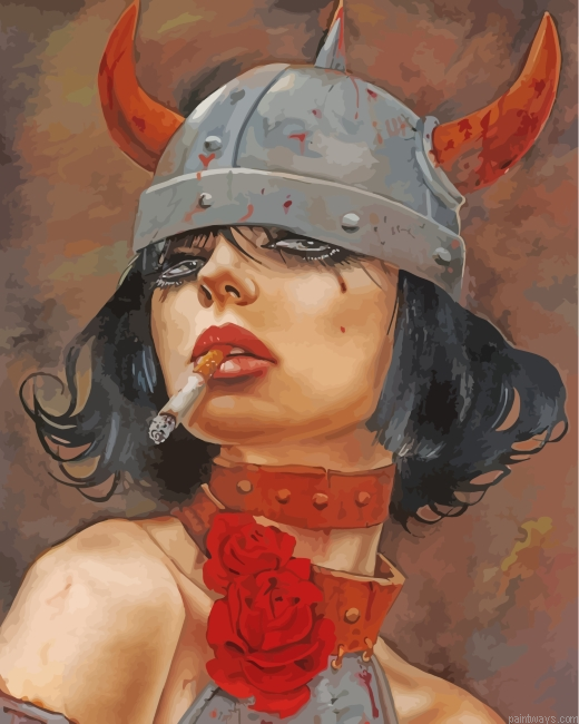 Girl Smoking Painting By Numbers.png