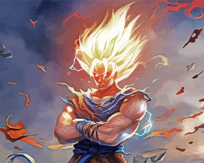 Goku Art Painting By Numberss.png