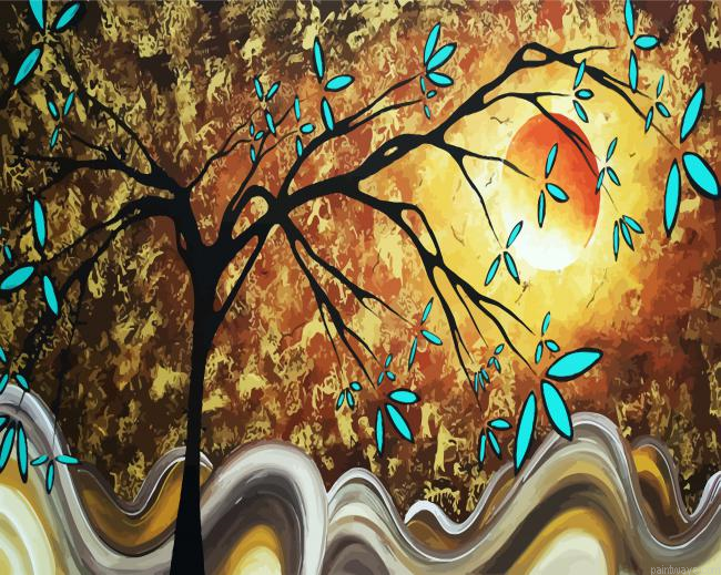 Gold Metallic Tree Painting By Numberss.png