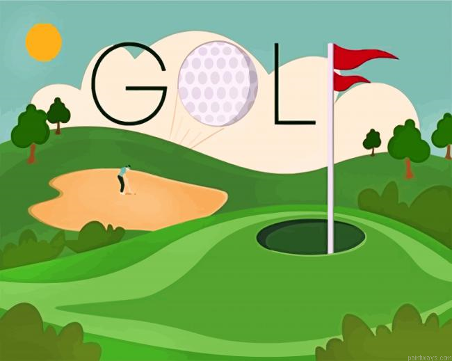 Golf Park Illustration Painting By Numberss.png