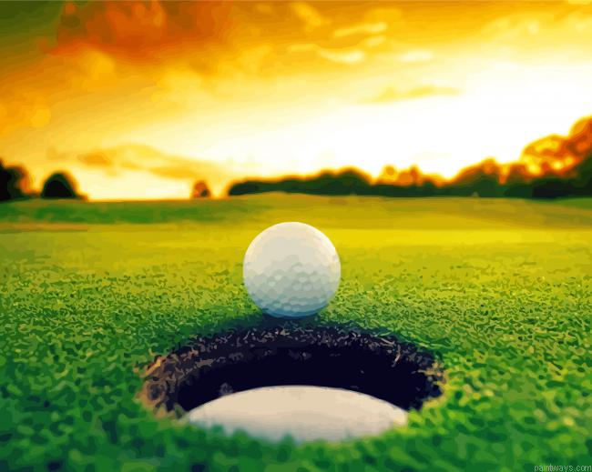 Golf Scene At Sunset Painting By Numberss.png
