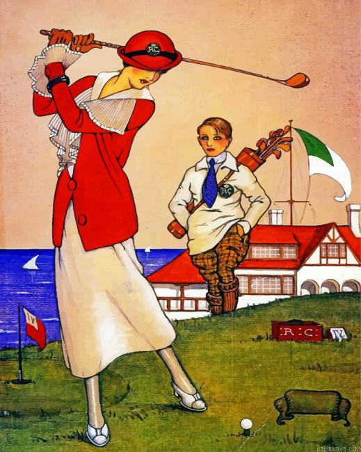Golfer Woman Painting By Numbers.png