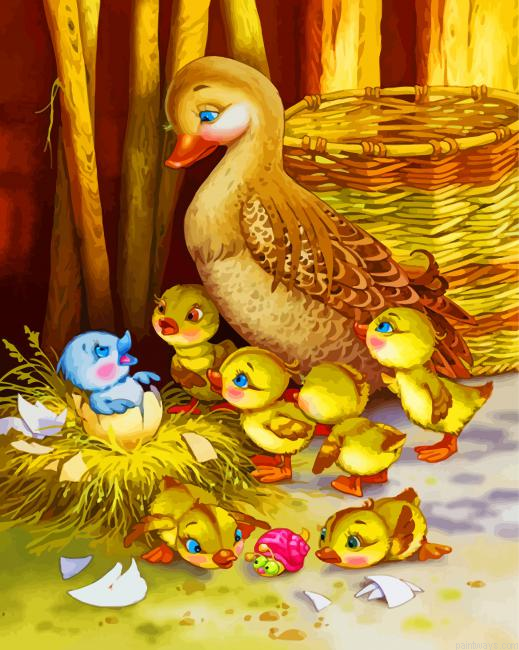 Goose And Chicks Painting By Numbers.png