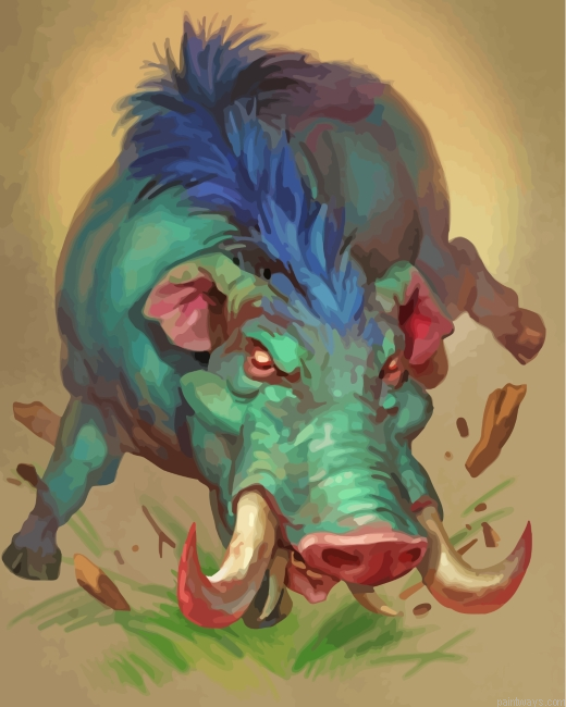 Green Boar Painting By Numberss.png