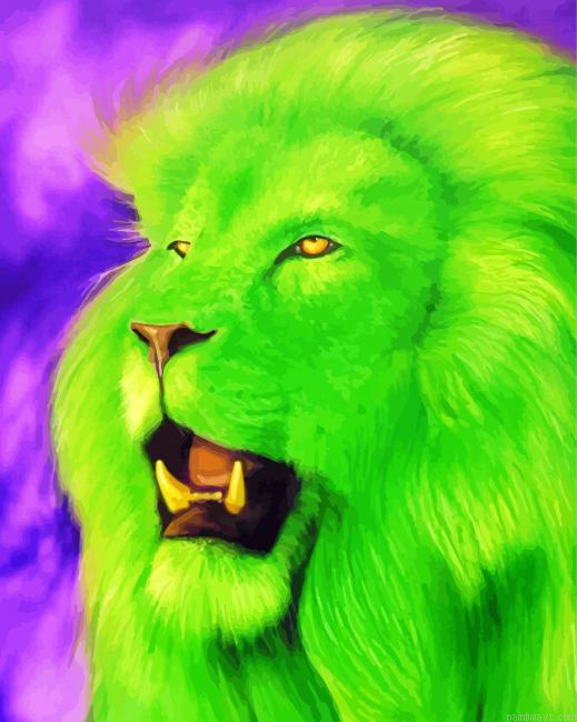 Green Lion Painting By Numberss.png