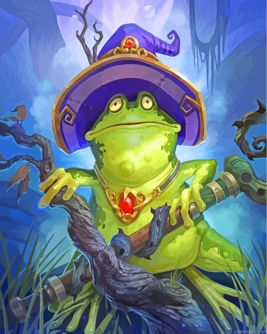 Green Witch Frog Painting By Numberss.png
