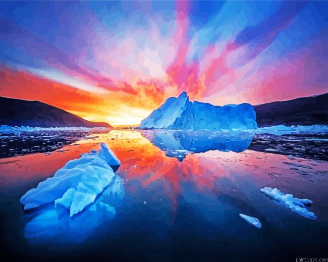 Greenland Sunset On Ice Painting By Numberss.png