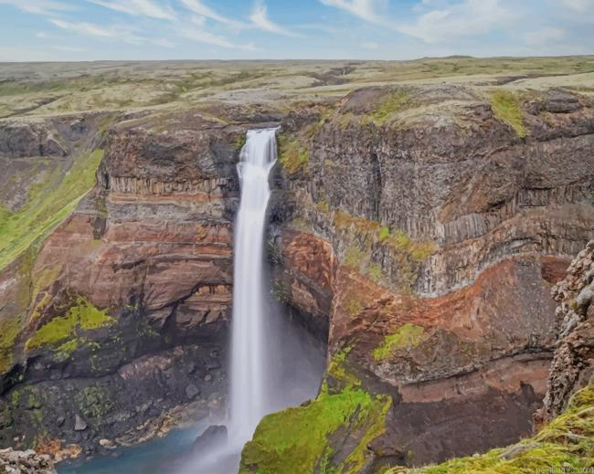 Haifoss Waterfall New Painting By Numberss.png
