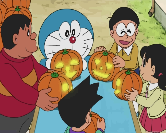 Halloween Doraemon Painting By Numbers.png