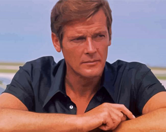 Handsome Roger Moore Painting By Numberss.png