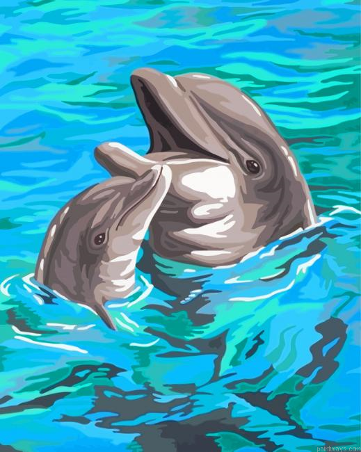 Happy Dolphins Painting By Numbers.png