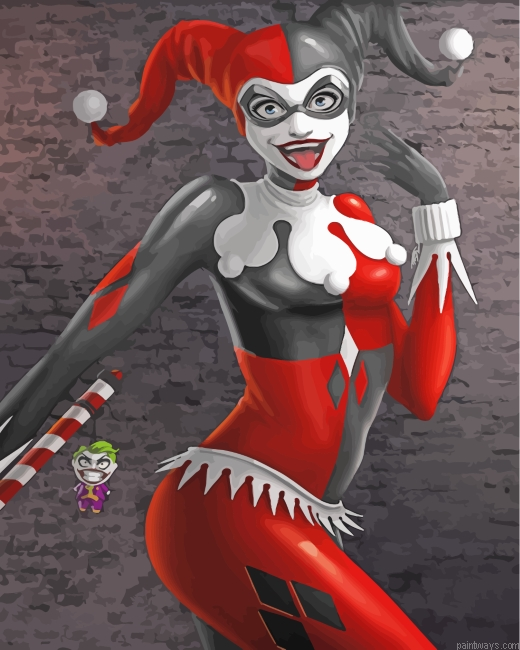 Happy Harley Quinn Painting By Numberss.png