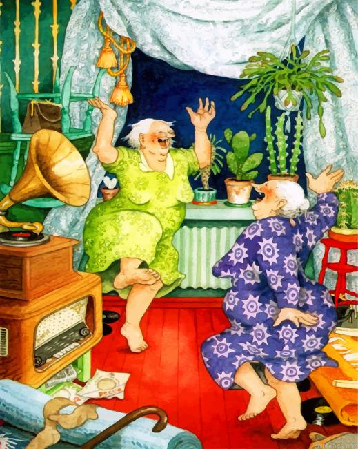 Happy Old Ladies Painting By Numbers.png