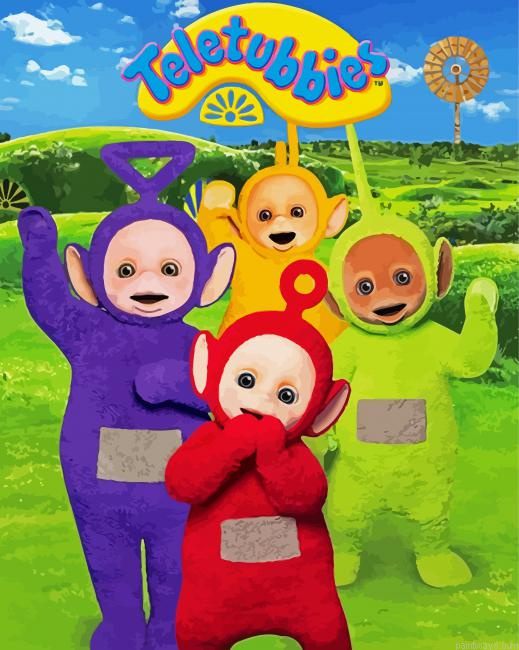 Happy Teletubbies Characters Painting By Numberss.png