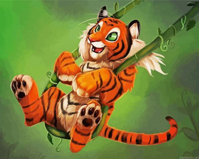 Happy Tiger Painting By Numberss.png