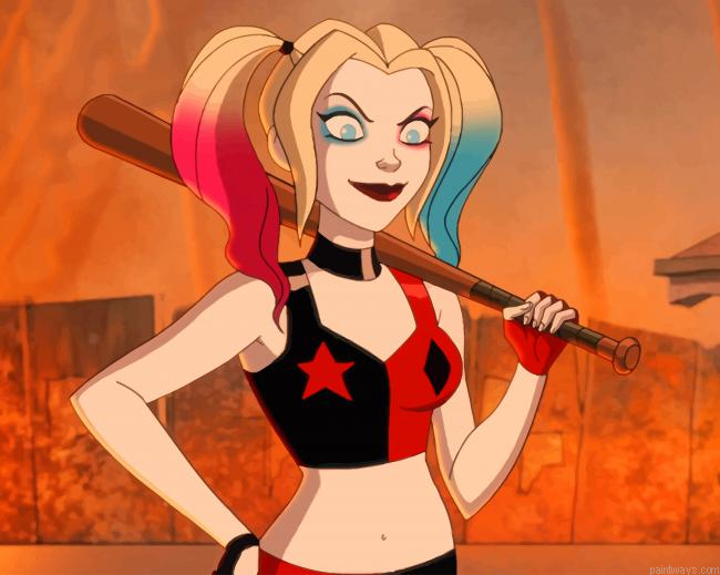 Harley Quinn Cartoon New Painting By Numberss.png