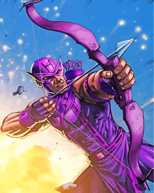 Hawkeye Marvel Animation Painting By Numberss.png