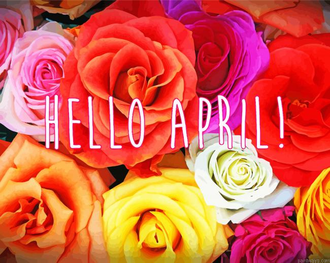 Hello April Flowers Painting By Numberss.png