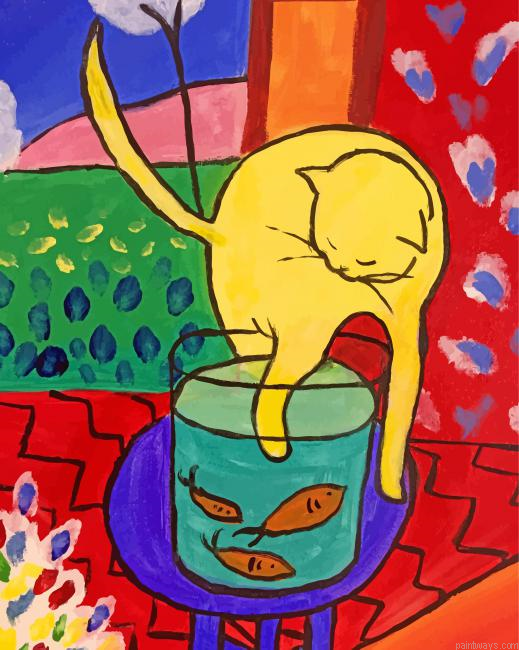 Henri Matiss Cat With Red Fish Painting By Numbers.png