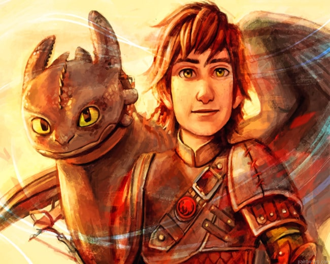 Hiccup And Toothless Animations Painting By Numberss.png