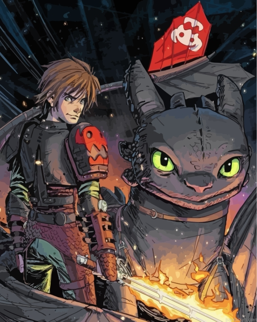 Hiccup And Toothless Painting By Numbers.png